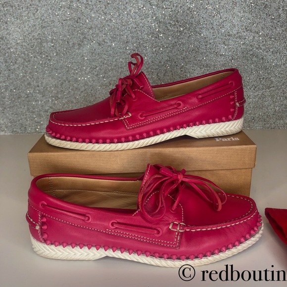 Christian Louboutin Shoes - FIRM Louboutin Steckel Spike Cyclamen deck shoes